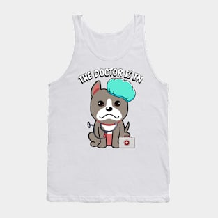 Cute grey dog is a doctor Tank Top